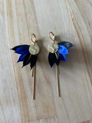 Boucles d'oreilles Nymphéa Pétales de plumes