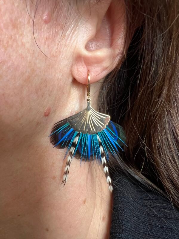 Boucles d'oreilles Ginkgo portée 2 Boucles d'oreilles Ginkgo